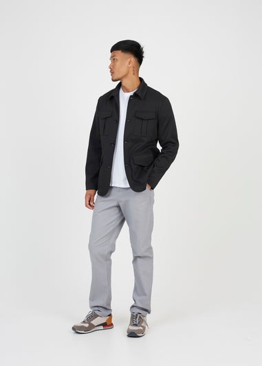 Brave Soul Black Twill Button Through Jacket