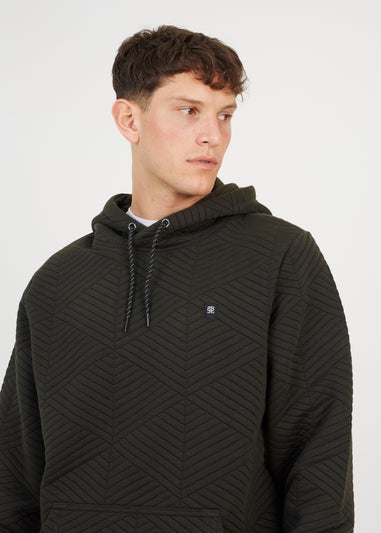 Brave Soul Khaki Overhead Hoody with Geometric Pattern