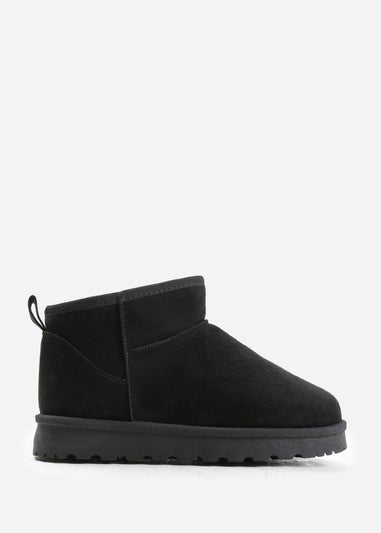 Where's That From Black Suede Maple Faux Fur Slipper Boots