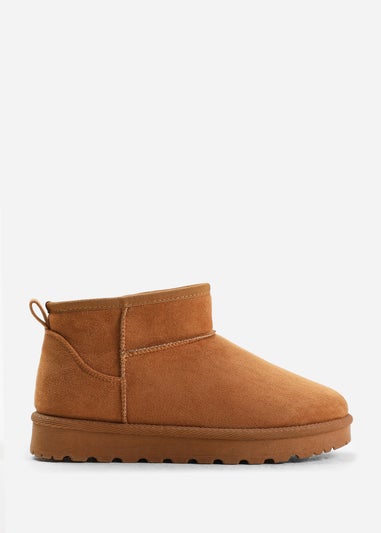 Where's That From Chestnut Suede Maple Faux Fur Slipper Boots