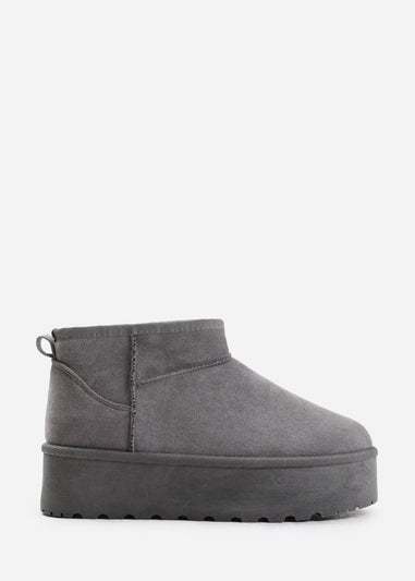 Where's That From Zyla Grey Suede Fur Lining Slipper Boots