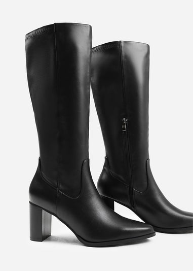 Where's That From Hawthorn Black Stretch Wide Calf Knee-High Boots