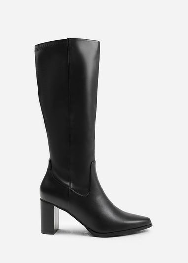 Where's That From Hawthorn Black Stretch Wide Calf Knee-High Boots