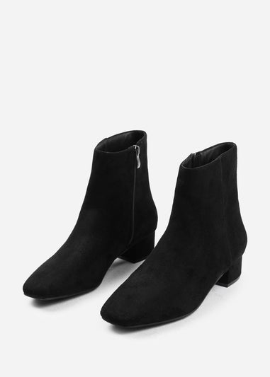 Where's That From Philadelphia Black Suede Wide Fit Ankle Boots