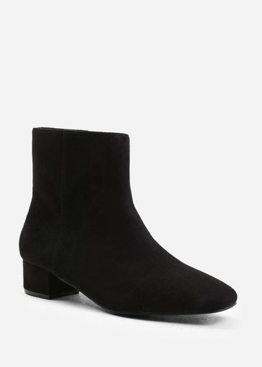 Where's That From Philadelphia Black Suede Wide Fit Ankle Boots