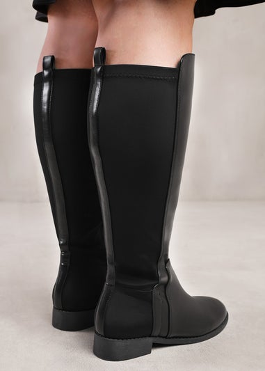 Where's That From Parker Black Wide Calf Knee High Boots