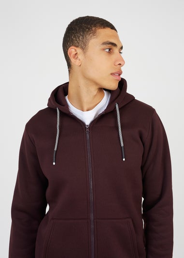 Brave Soul Burgundy Zip Through Hoody