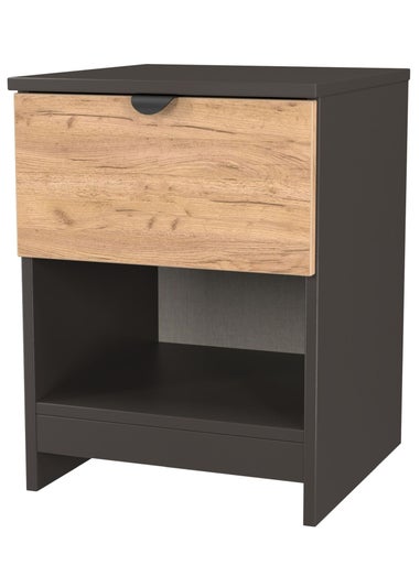 Swift Ready Assembled Arran 1 Drawer Open Shelf Bedside Cabinet