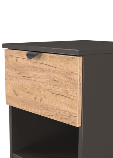 Swift Ready Assembled Arran 1 Drawer Open Shelf Bedside Cabinet