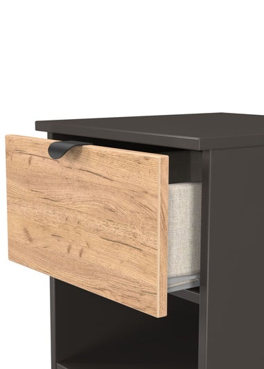 Swift Ready Assembled Arran 1 Drawer Open Shelf Bedside Cabinet