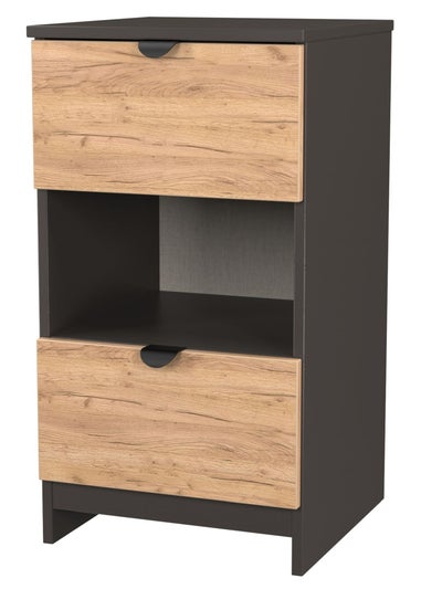 Swift Ready Assembled Arran 2 Drawer Open Shelf Bedside Cabinet