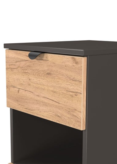 Swift Ready Assembled Arran 2 Drawer Open Shelf Bedside Cabinet