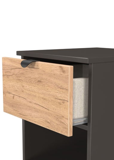 Swift Ready Assembled Arran 2 Drawer Open Shelf Bedside Cabinet