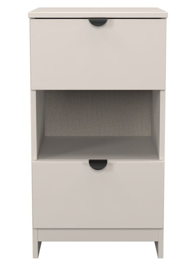 Swift Ready Assembled Arran 2 Drawer Open Shelf Bedside Cabinet