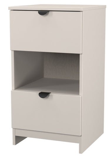 Swift Ready Assembled Arran 2 Drawer Open Shelf Bedside Cabinet