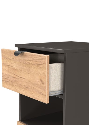 Swift Ready Assembled Arran 3 Drawer Open Shelf Bedside Cabinet