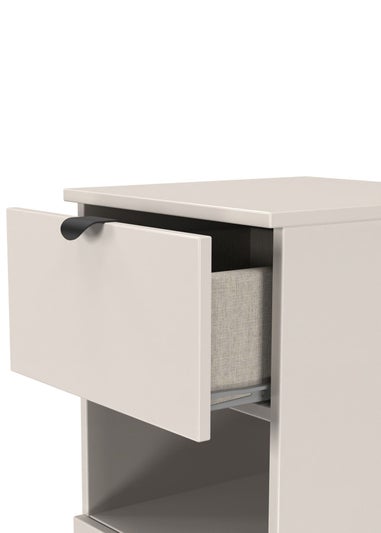 Swift Ready Assembled Arran 3 Drawer Open Shelf Bedside Cabinet