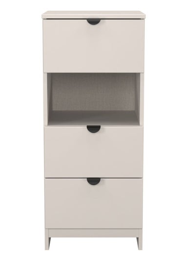 Swift Ready Assembled Arran 3 Drawer Open Shelf Bedside Cabinet