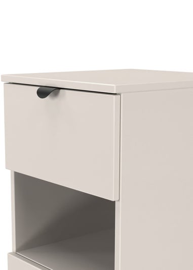 Swift Ready Assembled Arran 3 Drawer Open Shelf Bedside Cabinet