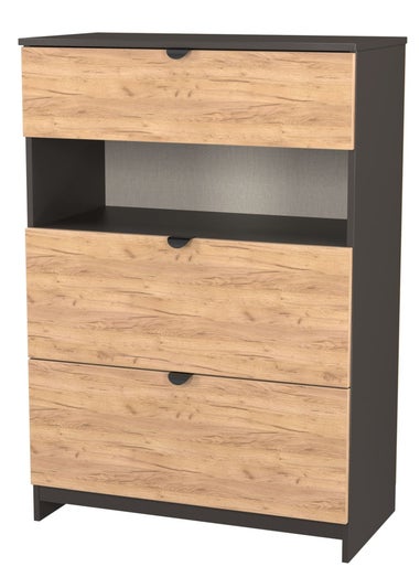 Swift Ready Assembled Arran 3 Drawer Open Shelf Deep Chest