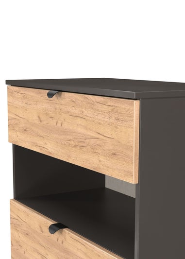 Swift Ready Assembled Arran 3 Drawer Open Shelf Deep Chest