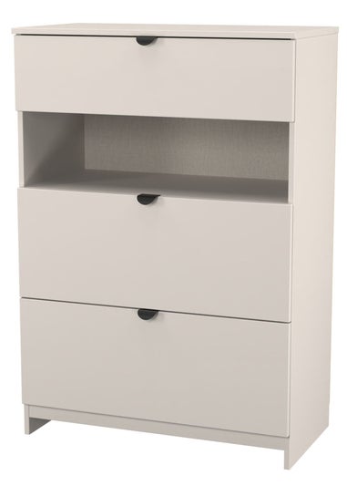 Swift Ready Assembled Arran 3 Drawer Open Shelf Deep Chest