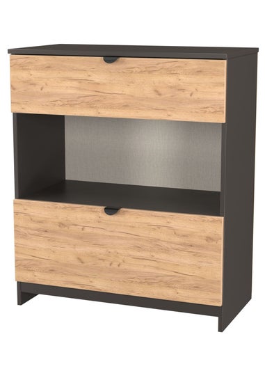 Swift Ready Assembled Arran 2 Drawer Open Shelf Deep Chest