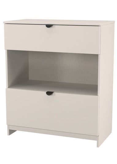 Swift Ready Assembled Arran 2 Drawer Open Shelf Deep Chest