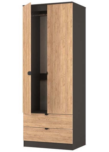 Swift Ready Assembled Arran 2 Drawer Double Wardrobe