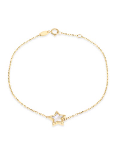 Golden Moments 9ct Yellow Gold Mother of Pearl Star Bracelet