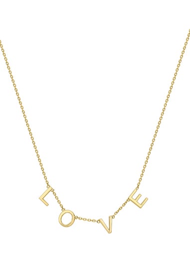 Golden Moments 9ct Yellow Gold 'Love' Necklace