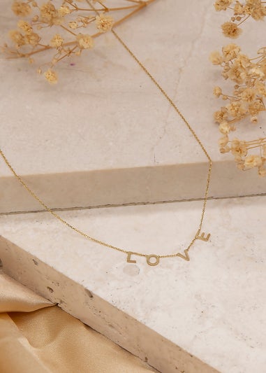 Golden Moments 9ct Yellow Gold 'Love' Necklace