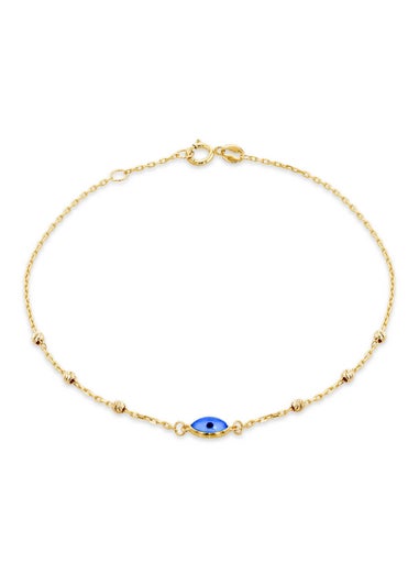 Golden Moments 9ct Yellow Gold Evil Eye Ball Bracelet