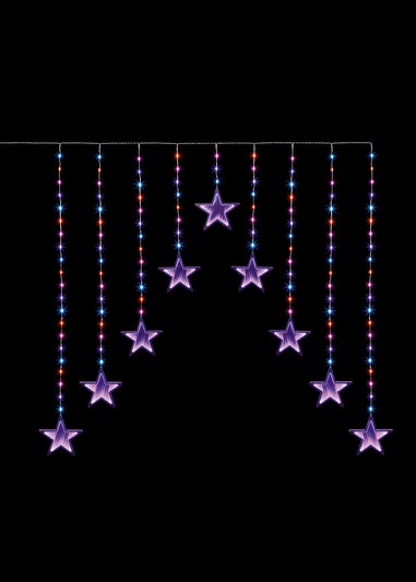 Premier Decorations Infinity Mirror Star Curtain Light with Rainbow LEDs