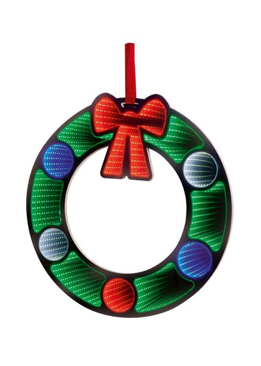 Premier Decorations Lit Infinity Mirror Hanging Wreath 60cm