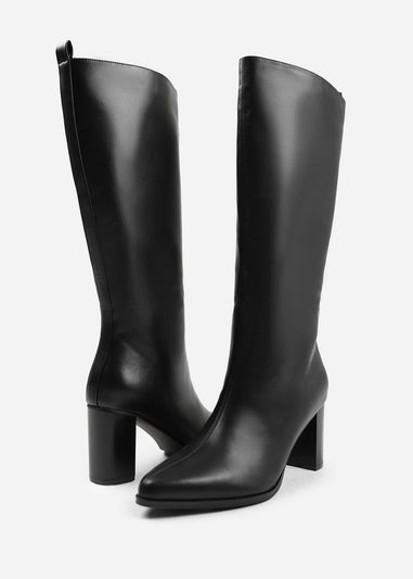 Where's That From Elder Black Wide Calf Knee High Boots