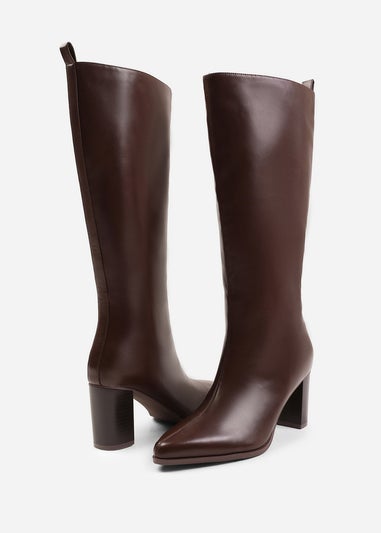 Where's That From Elder Brown Wide Calf Knee High Boots