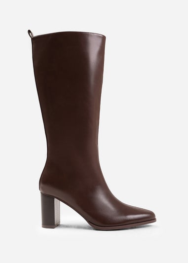 Where's That From Elder Brown Wide Calf Knee High Boots