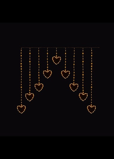 Premier Decorations 258 Warm White LED Flexibrights Heart Curtain Light