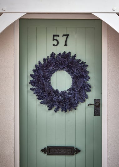 Premier Decorations Midnight Blue Fir artificial Wreath 50cm