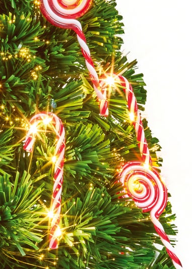 Premier Decorations Fibre Optic Tree with Candy Canes 60cm