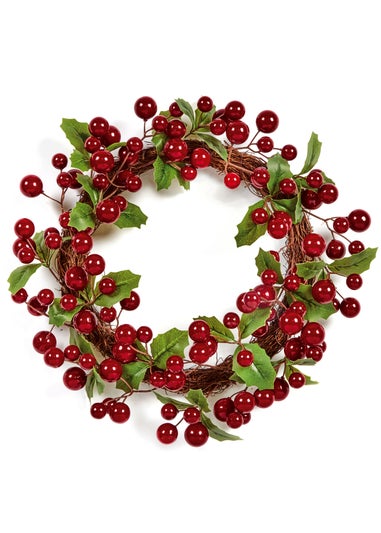 Premier Decorations Cherry artificial Wreath 45cm