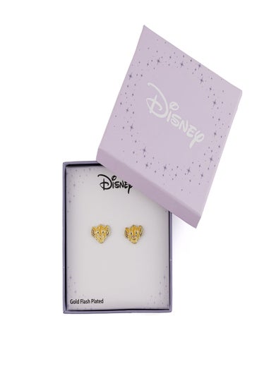 Disney Orange Brass YG PLT Simba Stud Earrings