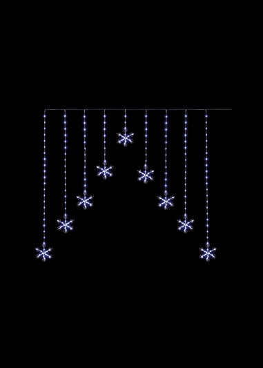 Premier Decorations 267 White LED Flexibrights Snowflake Curtain Light