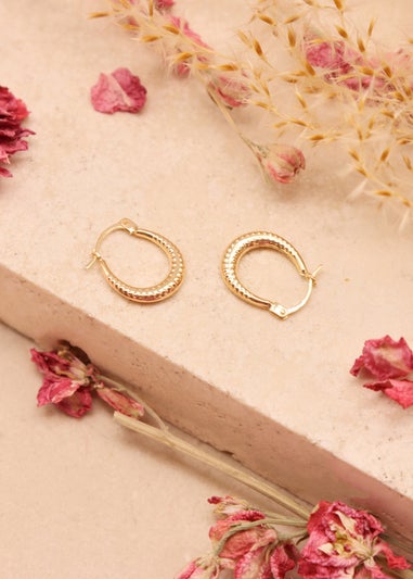 Golden Moments 9ct Yellow Gold Mini Patterned Hoops