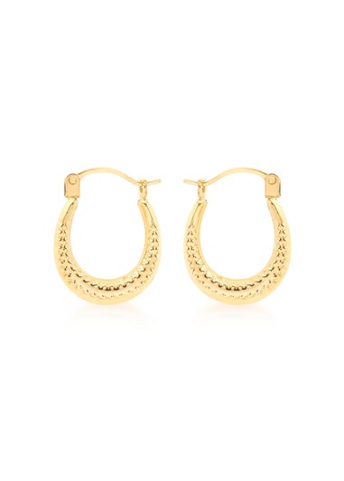 Golden Moments 9ct Yellow Gold Mini Patterned Hoops