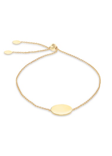 Golden Moments 9ct Yellow Gold Disc Trace Chain Slider Bracelet