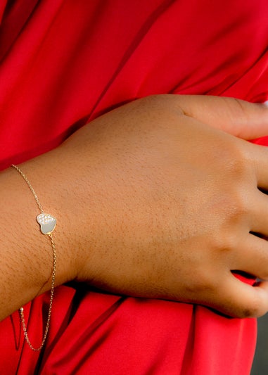 Golden Moments 9ct 2-Tone Gold CZ Heart Bracelet