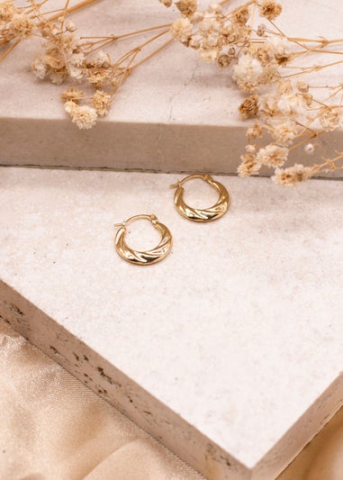 Golden Moments 9ct Yellow Gold Mini Twist Hoops