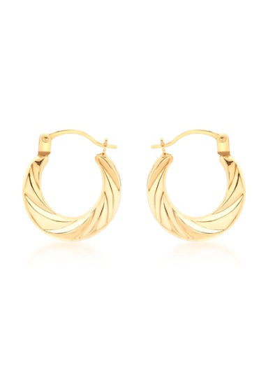 Golden Moments 9ct Yellow Gold Mini Twist Hoops